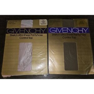 Vintage 2pr Givenchy Stretch Ultra Sheer Pantyhose Control Top Style 247